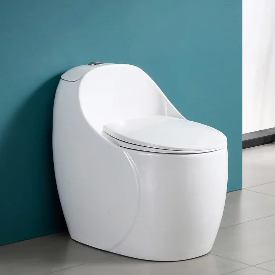 New Hot Selling Siphonic One Piece Toilet Egg Shape Golden Line S-trap White Luxury Siphonic One Piece Toilet Bowl For Sale