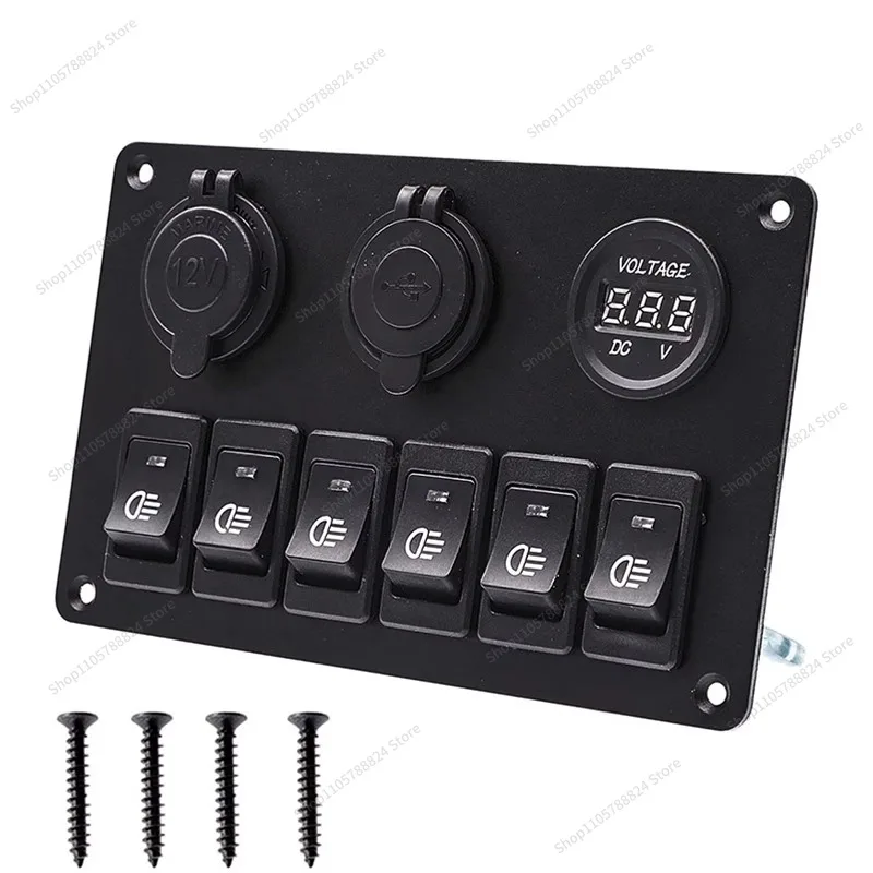 For Car Off Road USB Lighter Socket Switch Panel Button Power Socket