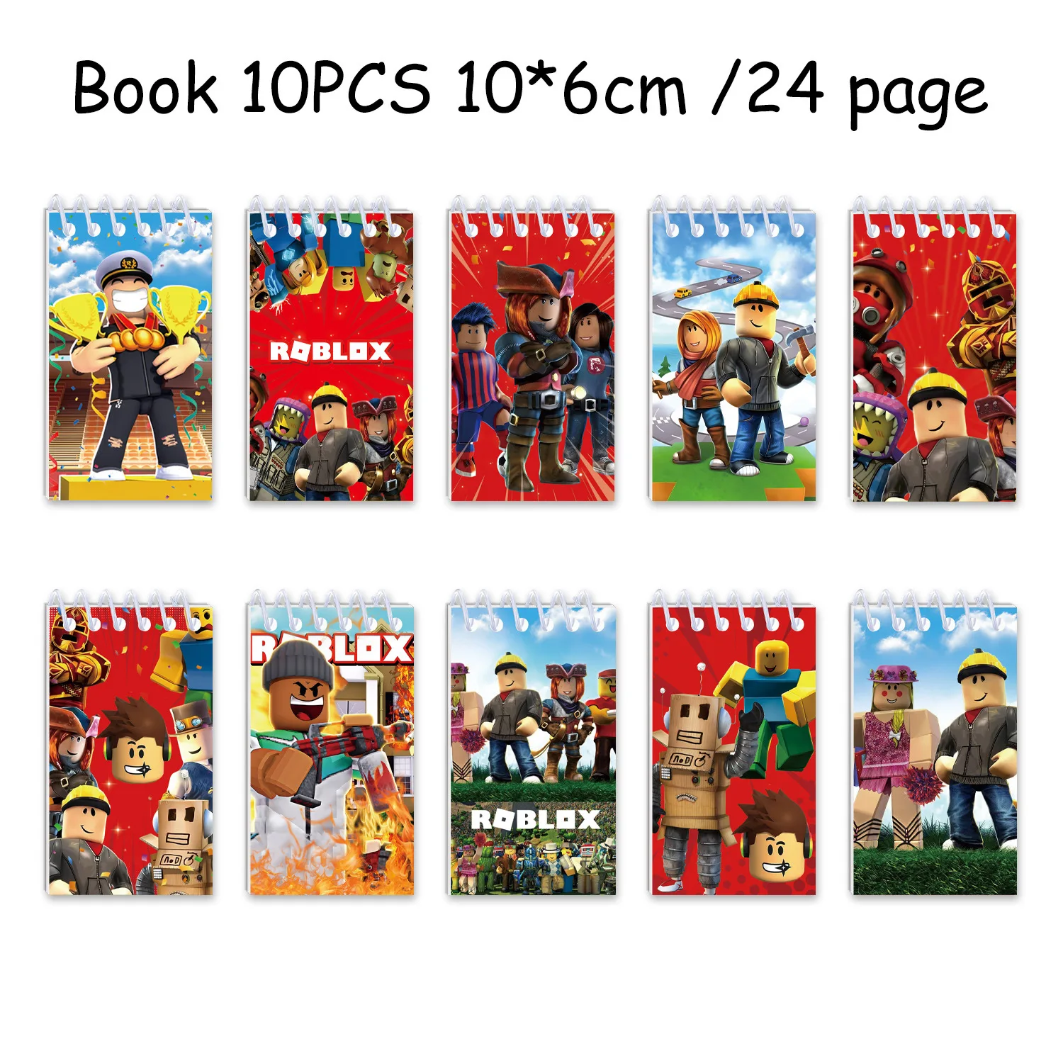 

1/2/3/4 packs Roblox Theme Birthday Party Decorations Student Mini notebook notepad for Girls or boys Baby Shower Supplies