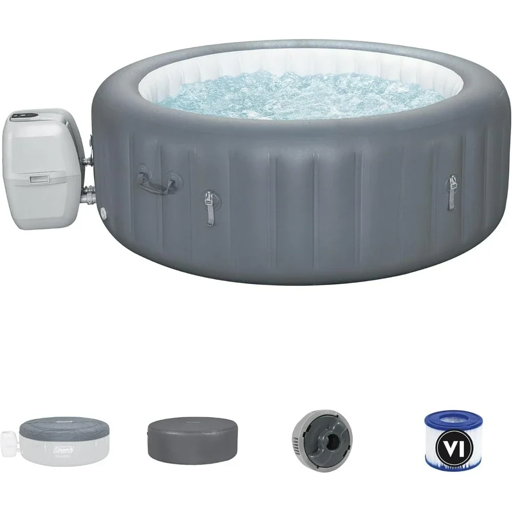 

Hot Tub, Palm Springs 4 to 6 Person EnergySense Smart AirJet Plus Inflatable Hot Tub Spa with 140 AirJets and Insulated Cover