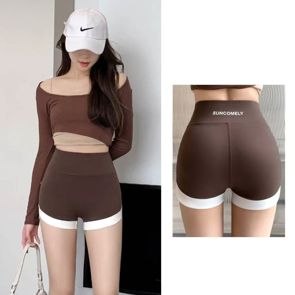 Women Sports Yoga Shorts with High Waist, Hip Lift, Fitness, Running, Cycling, 3-point Shorts, Quick Drying Women's Yoga Short image 5