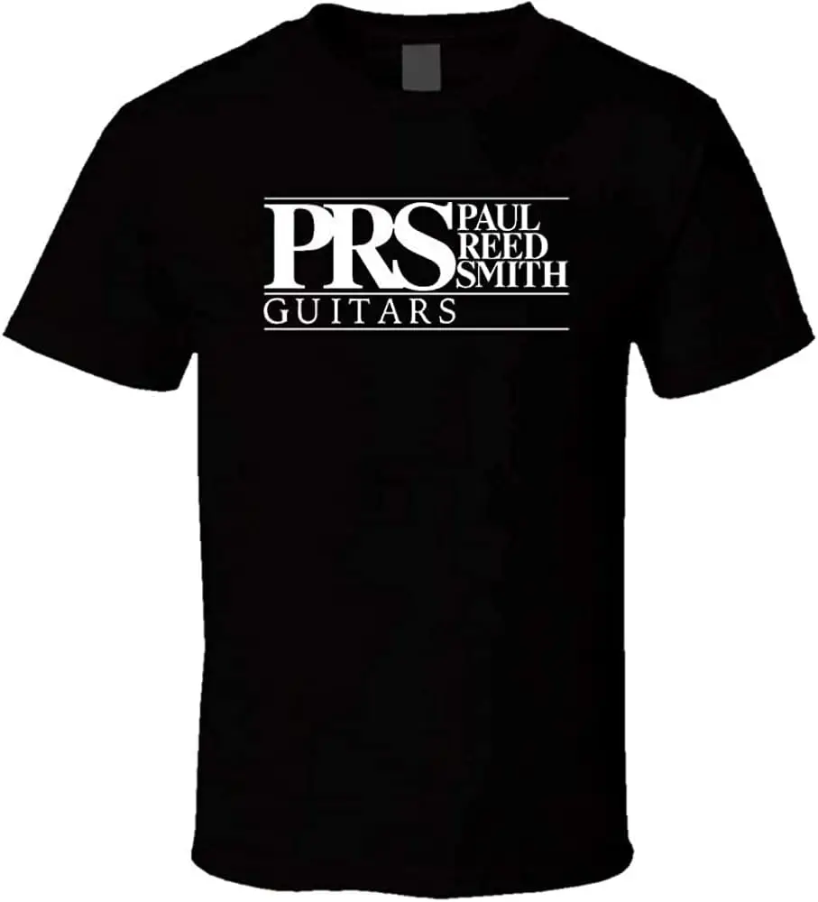 adver New PRS Guitars Logo Shirt Black White Tshirt Men's Black