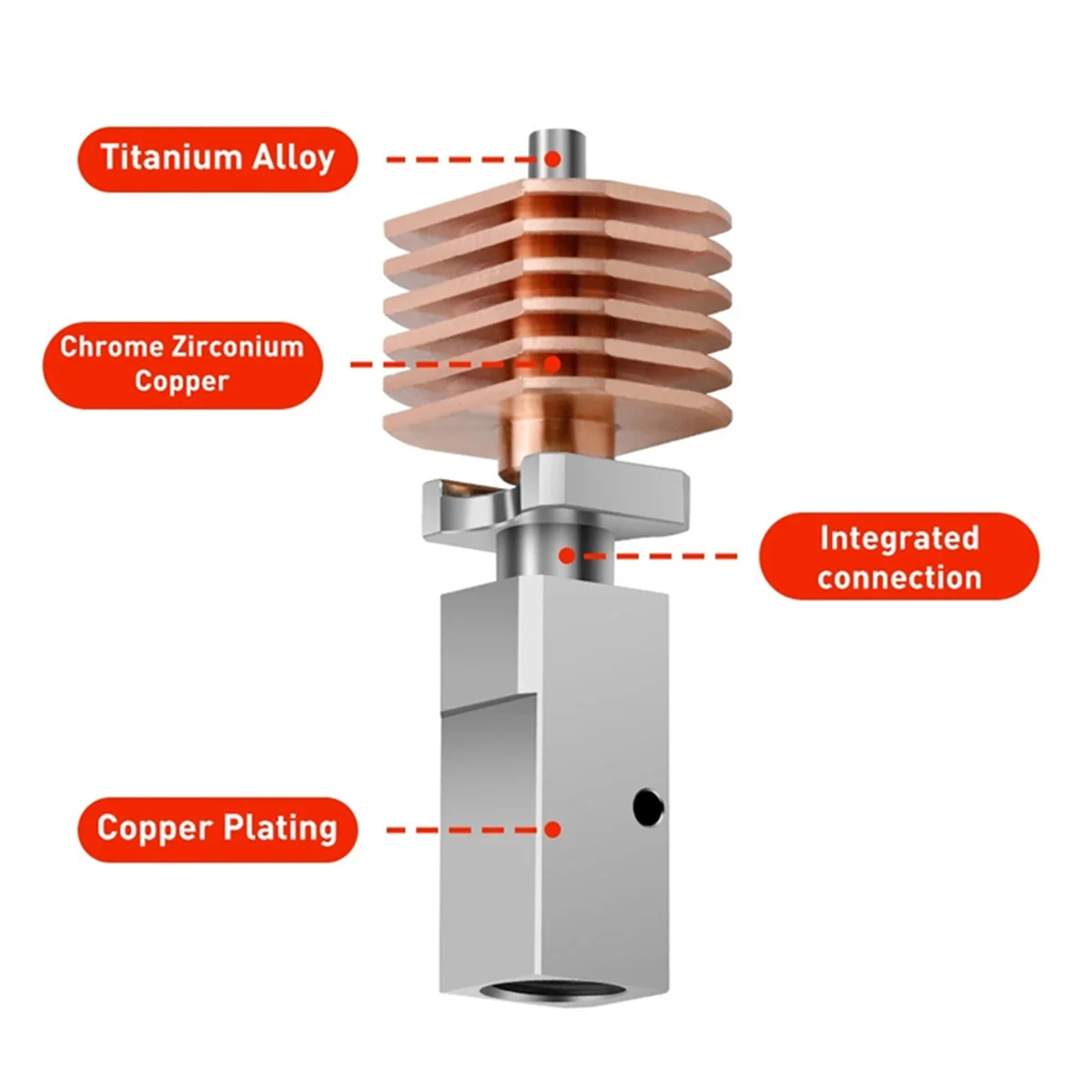 Новый Hotend для BambuLab P1S X1 TZ V3.0, обновленный Hotend для высокотемпературной печатающей головки из бамбукового титанового сплава Hotend