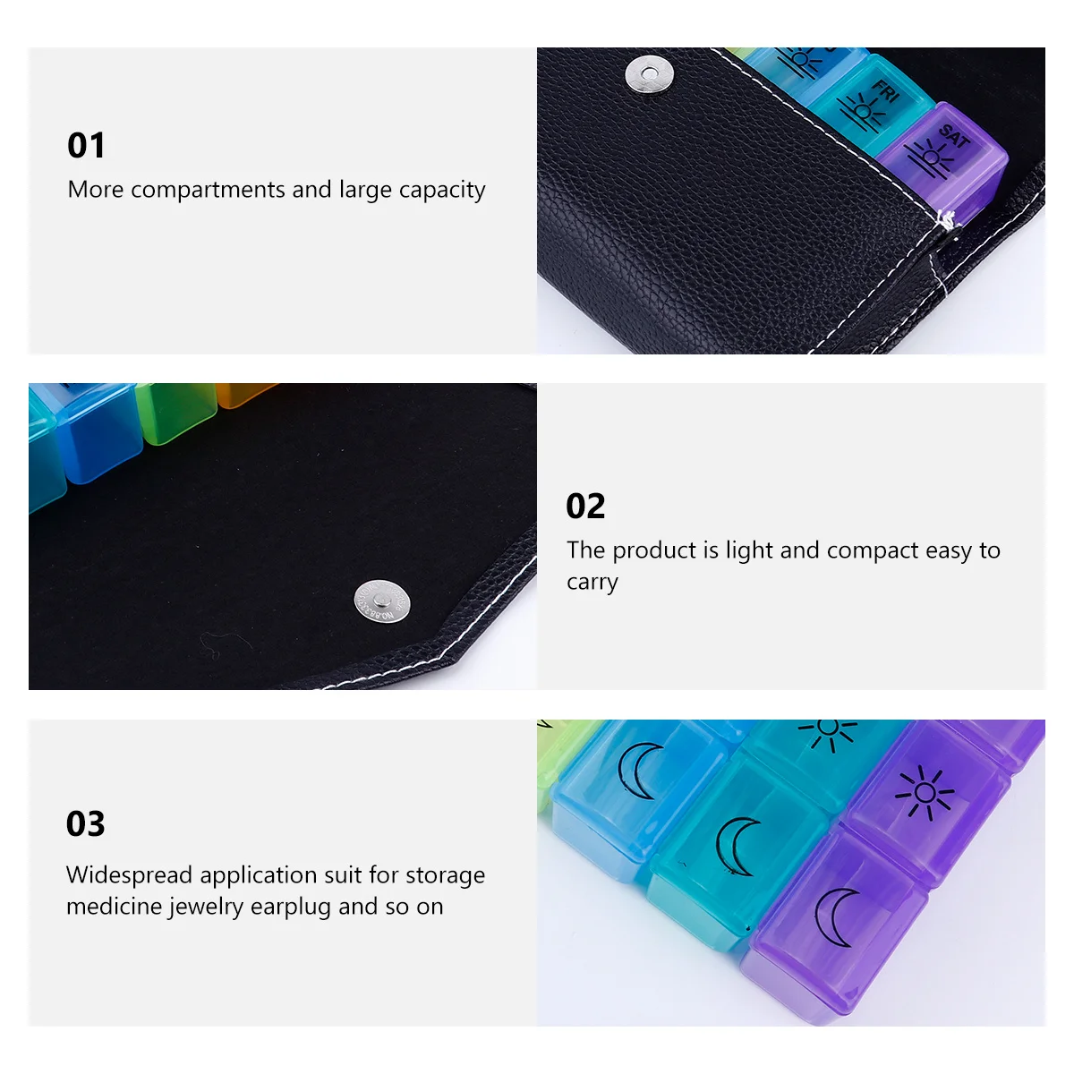 

1 комплект, большой ящик для хранения лекарств с откидной крышкой, прозрачный пластиковый портативный органайзер для таблеток с несколькими отделениями для путешествий