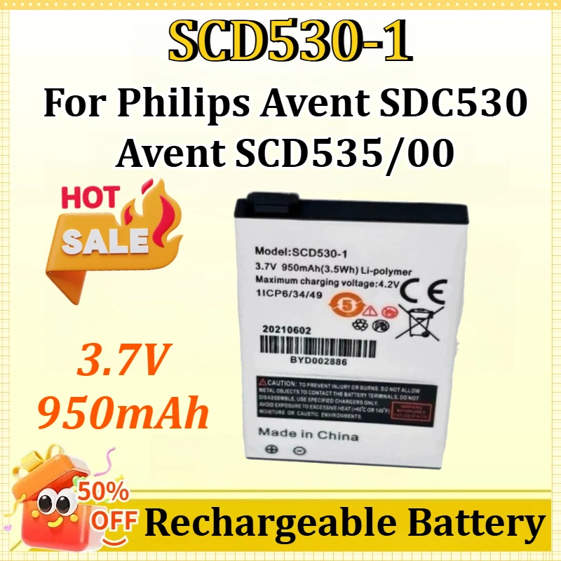 

New SCD530-1 3.7V 950mAh for Philips Avent SDC530 Avent SCD535/00 Battery