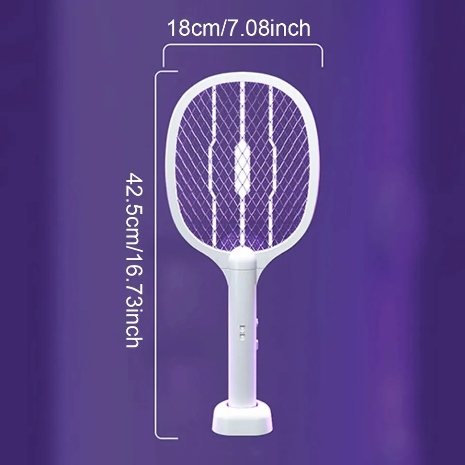 Handheld Electric Fly Swatter Bug Zapper Racket Usb Rechargeable Mosquito Killer Lamp 2 In 1 Pest Control 3000v JJ2664