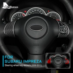 Real Soft Carbon Fiber Sticker For Subaru Impreza 2009 2010 2011 Car Steering Wheel Key Button Interior Trim Accessories