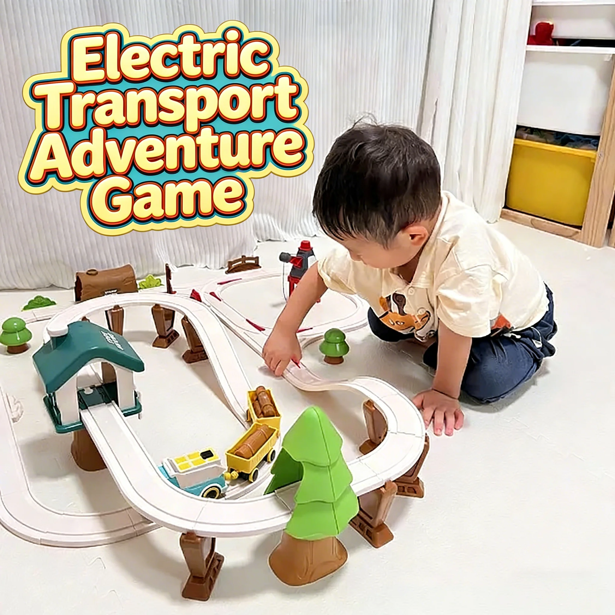 

Electric Train Track Set Toys Forest City Diy Educational Assembly Circular Rail Kit Interactive Games Children Boys Girls Gift