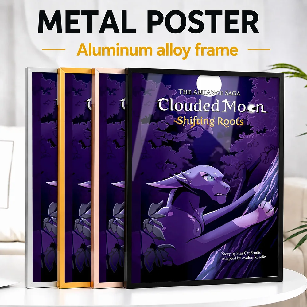 Clouded Moon Shifting Roots Book Cover City Map Framed Metal Print Customized Screen Tribute Wall Art Ideal For Home Theater