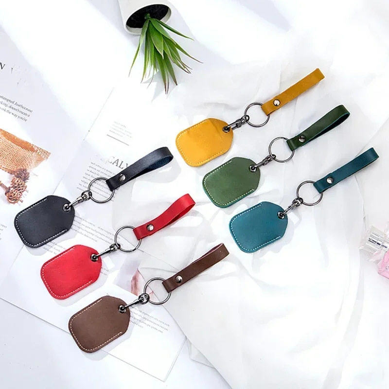 Fashion Leather Access Card Bag Card Holder Keychain Key Tag ID Card Case Key Ring Door Lock Access Tags