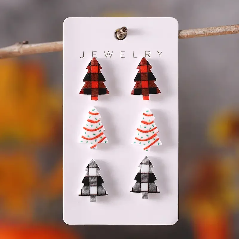 Halloween Gothic Earring Set - 3 Pairs Of Acrylic Studs With Moon, Bat, Ghost, Pumpkin & Spider Designs For Women - Perfect Vint