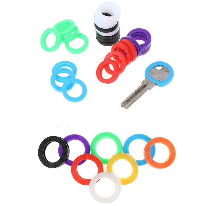 24/32pc Key Accessories Hollow Multicolor Rubber Soft Locks Key Cap Silicone Covers Key Toppers Key Ring Cover Key Protector