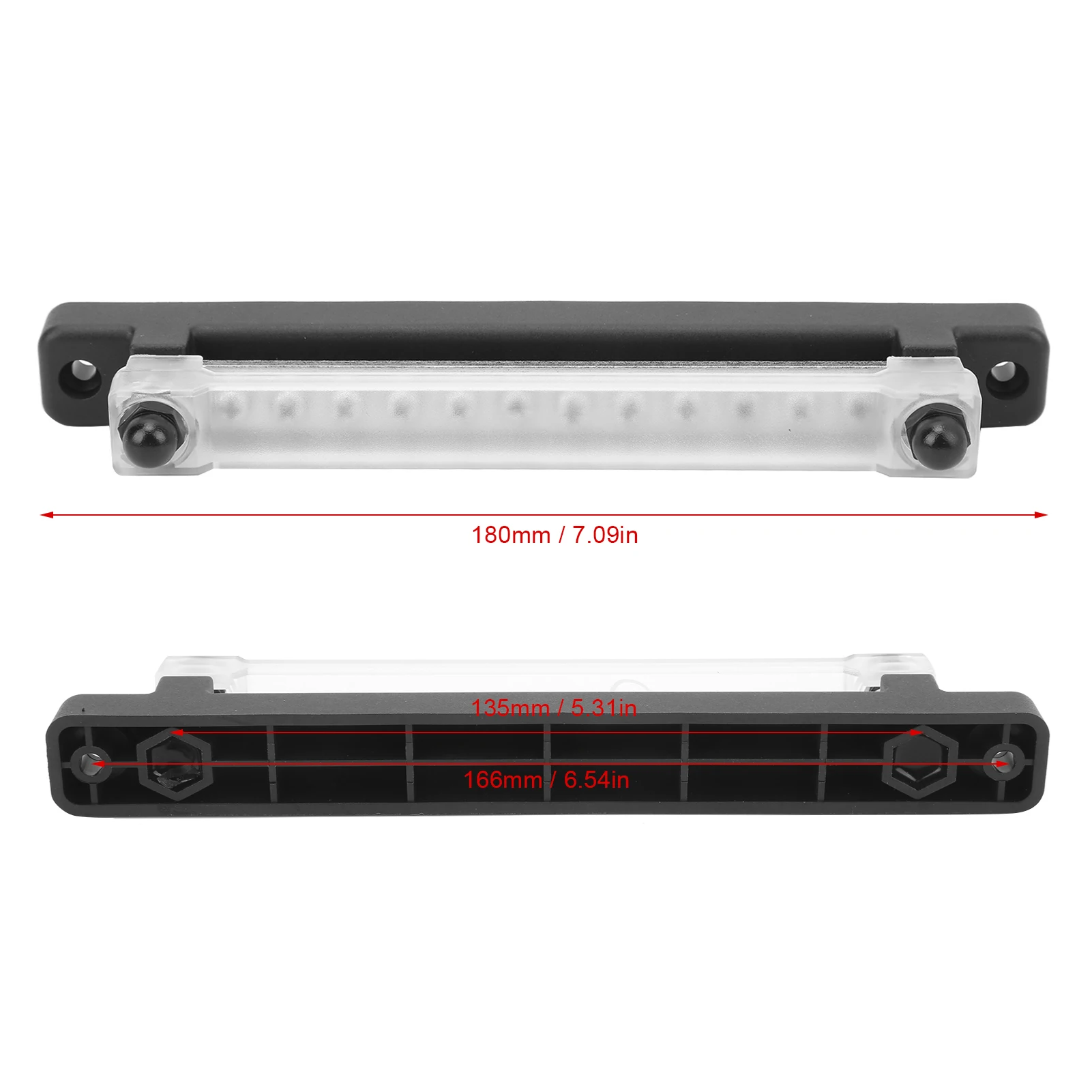 RV Terminal Block, 12 Terminal Bus Bar 150A BusBar Block with Transparent Cover for Car Boat Marine Caravan RV