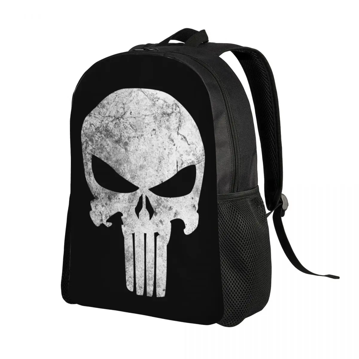 Custom Punisher Skull Grunge Backpacks for Women Men School College Students Bookbag Fits 15 Inch Laptop Bags