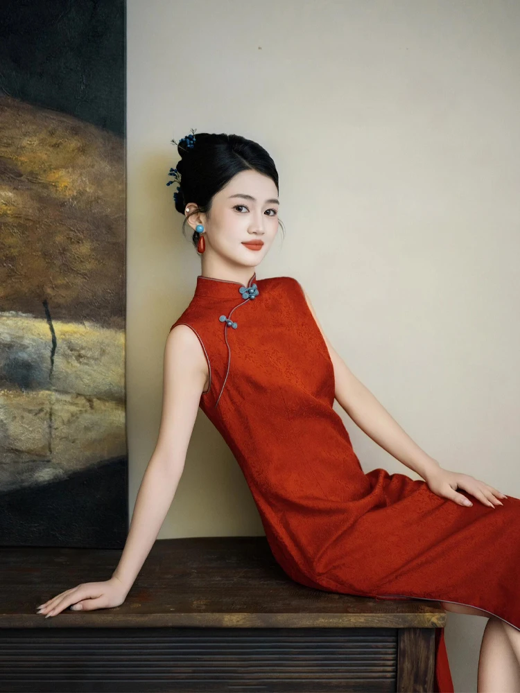 

Новое свадебное платье в китайском стиле, утренний халат, женское платье для помолвки, красное улучшенное платье с цветочной вышивкой, длинное