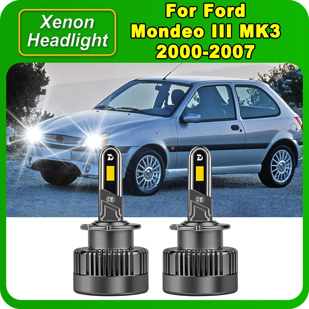 

2 шт. светодиодные ксеноновые фары D2S Turbo, дизайн 1:1, 6000K, суперяркие, для Ford Mondeo III MK3 2000-2006 2007, ксеноновые лампы HID с вентилятором
