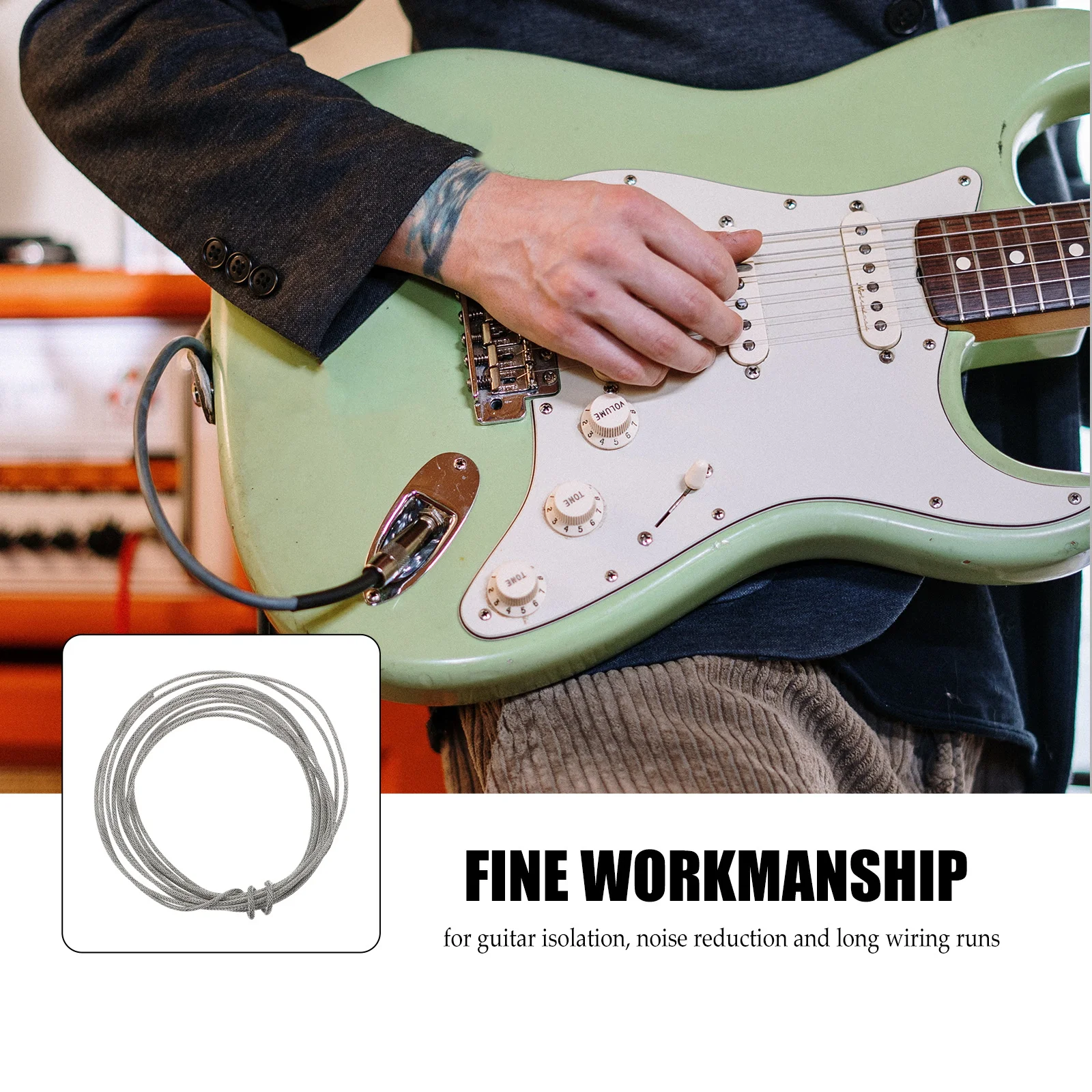 

Single Core Tinned Copper Wire For Guitar Shielded Wiring High Quality Noise Reduction Braided Electronics Cable