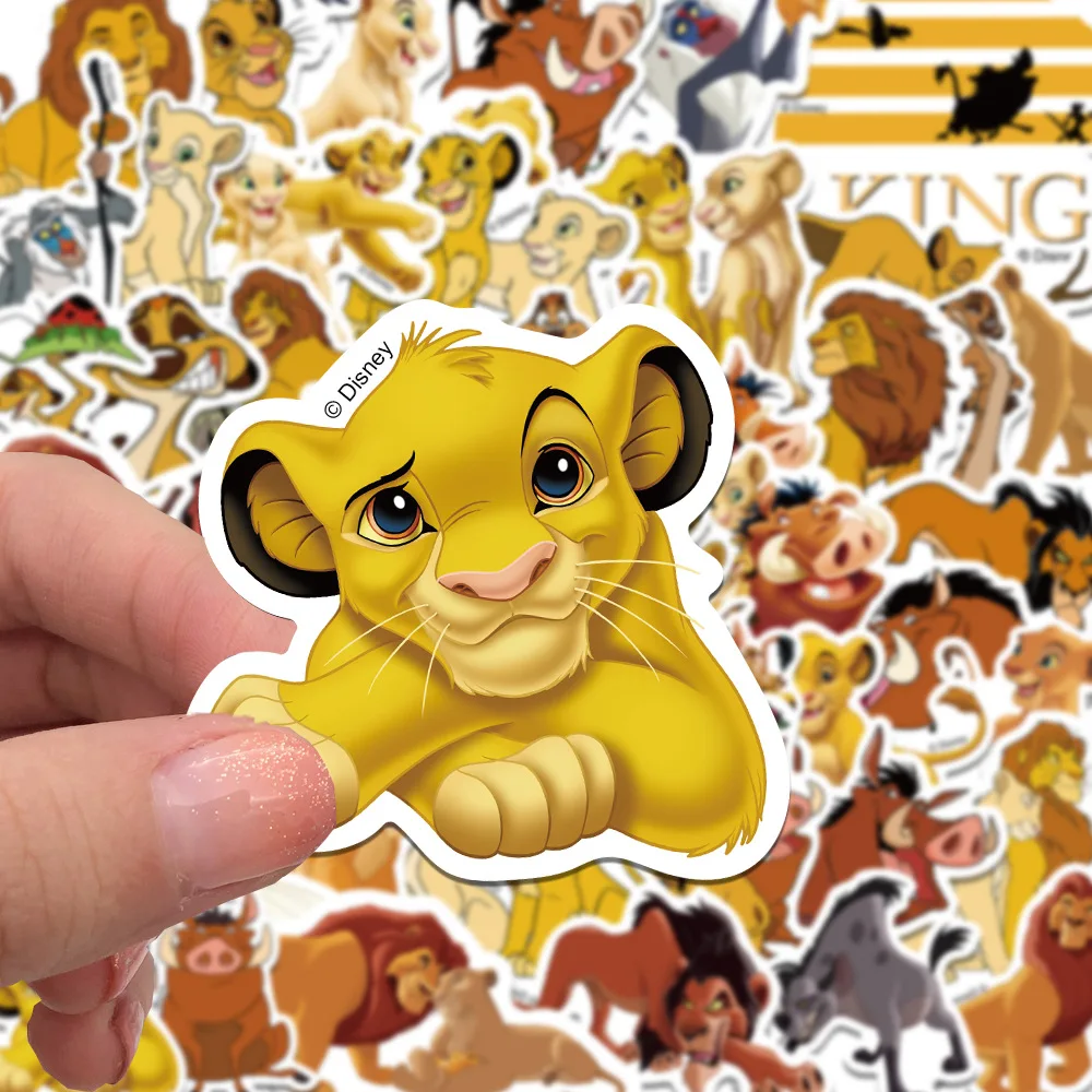 50PCS Disney Cartoon The Lion King Stickers Movie Anime Decal Skateboard Guitar Laptop Cute Kawaii Sticker Pack Kids Girl Toy