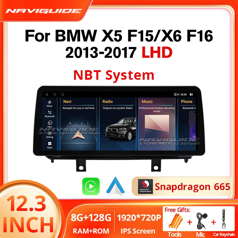 

Автомагнитола для BMW X5 F15 X6 F16 12,3-12,0 NBT CarPlay, 2013 дюйма, Android 2017