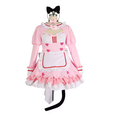 Anime Nekopara Cosplay Chocola Costume Pink Lolita Dress Christmas Party Outfits Vanilla Maid Suit