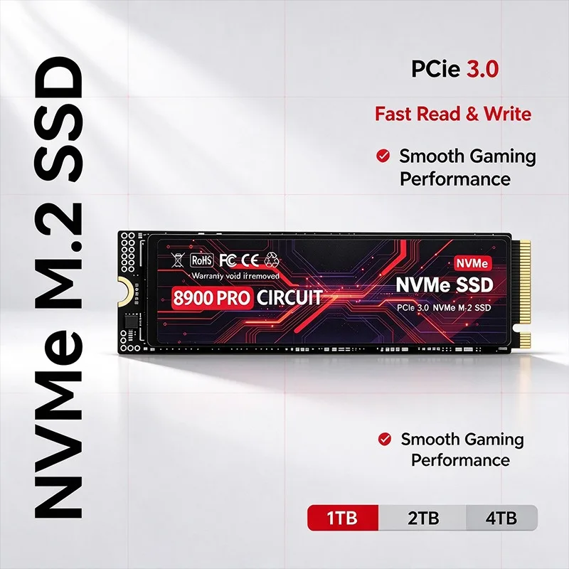8900 PRO M.2 2280 NVMe PCIe 3.0x4 SSD TLC 3D Internal Solid State Drive 500GB‑4TB For Gaming Desktop Laptop PC Storage