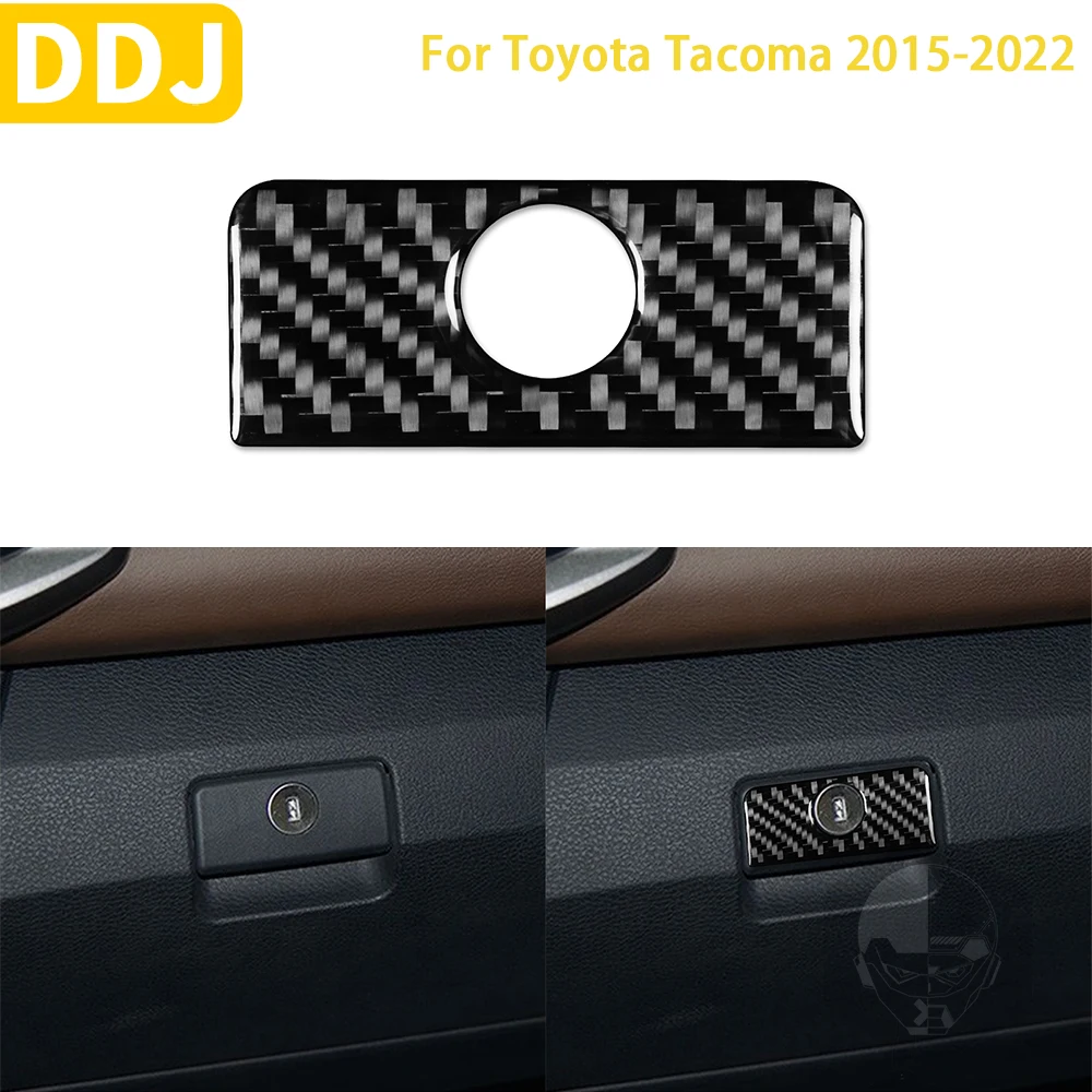 

For Toyota Tacoma 2015-2022 Accessories Carbon Fiber Interior Car Glove Box Switch Handle Trim Sticker Decoration