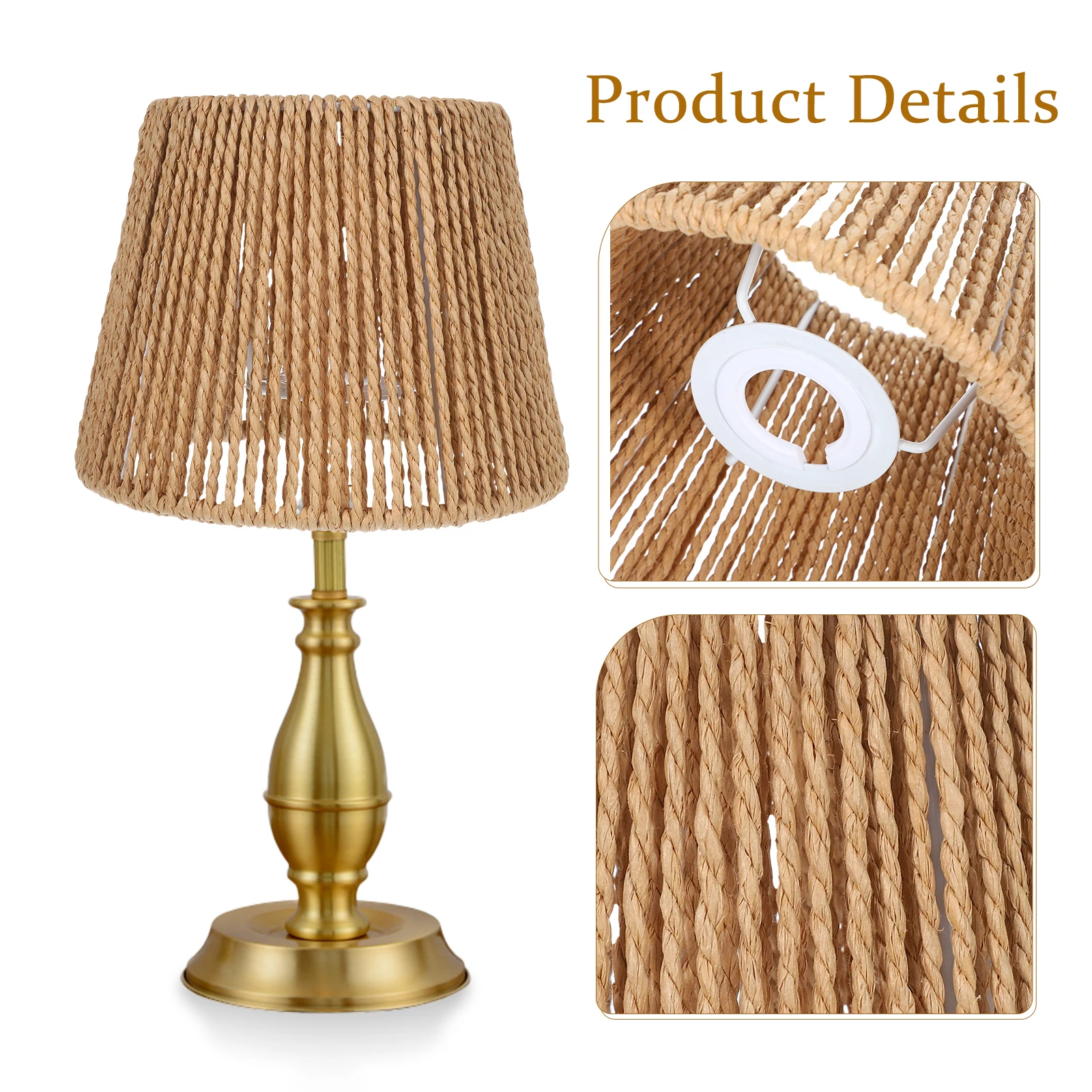 

Creative Woven Lampshade Home Decorative Light Shade Pendant Hanging Replacement Cafe Hotel Restaurant Decor Paper Rope Light