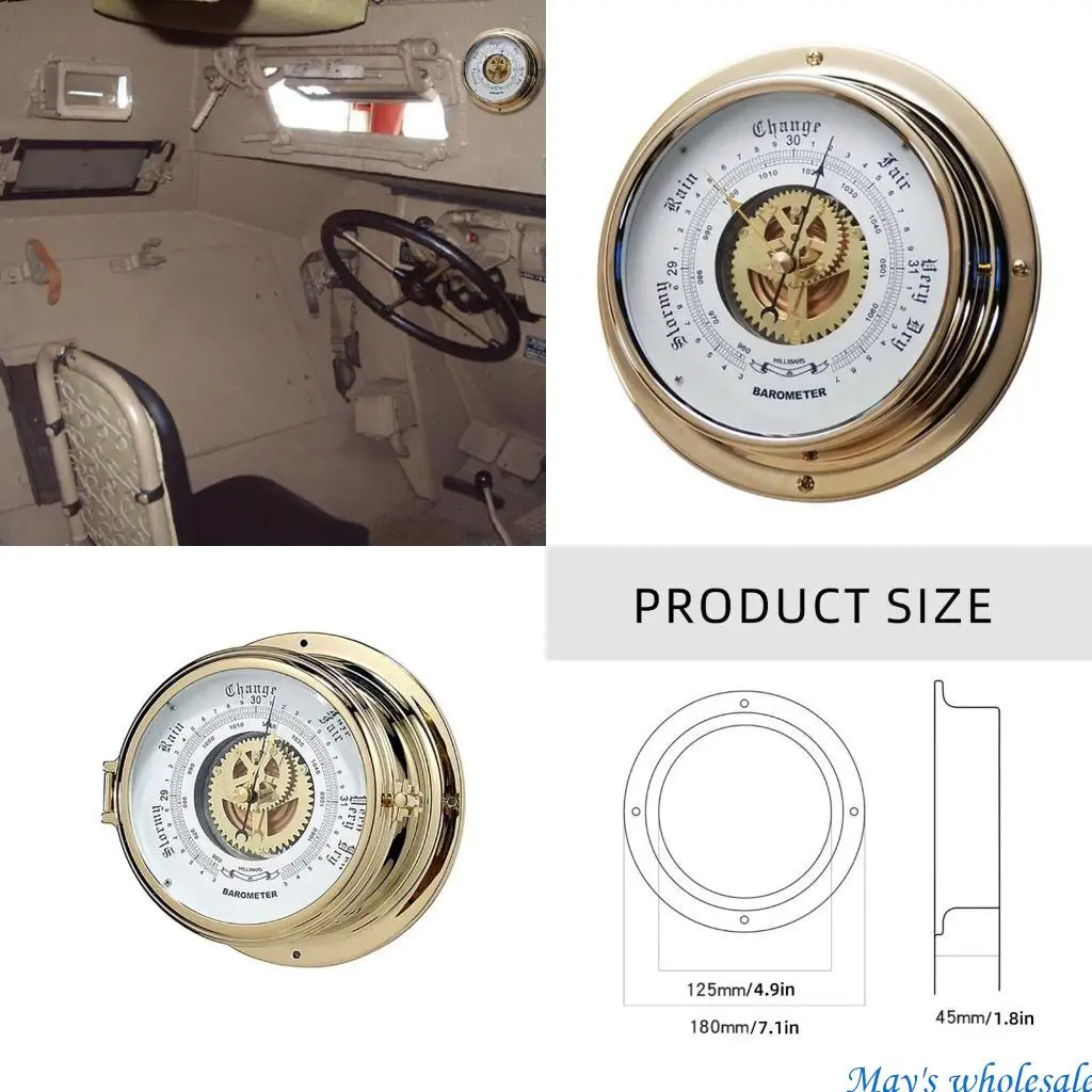 

Sailing Accessories Brass Barometer 180mm Diameter Outdoor Weather Instrument 448A