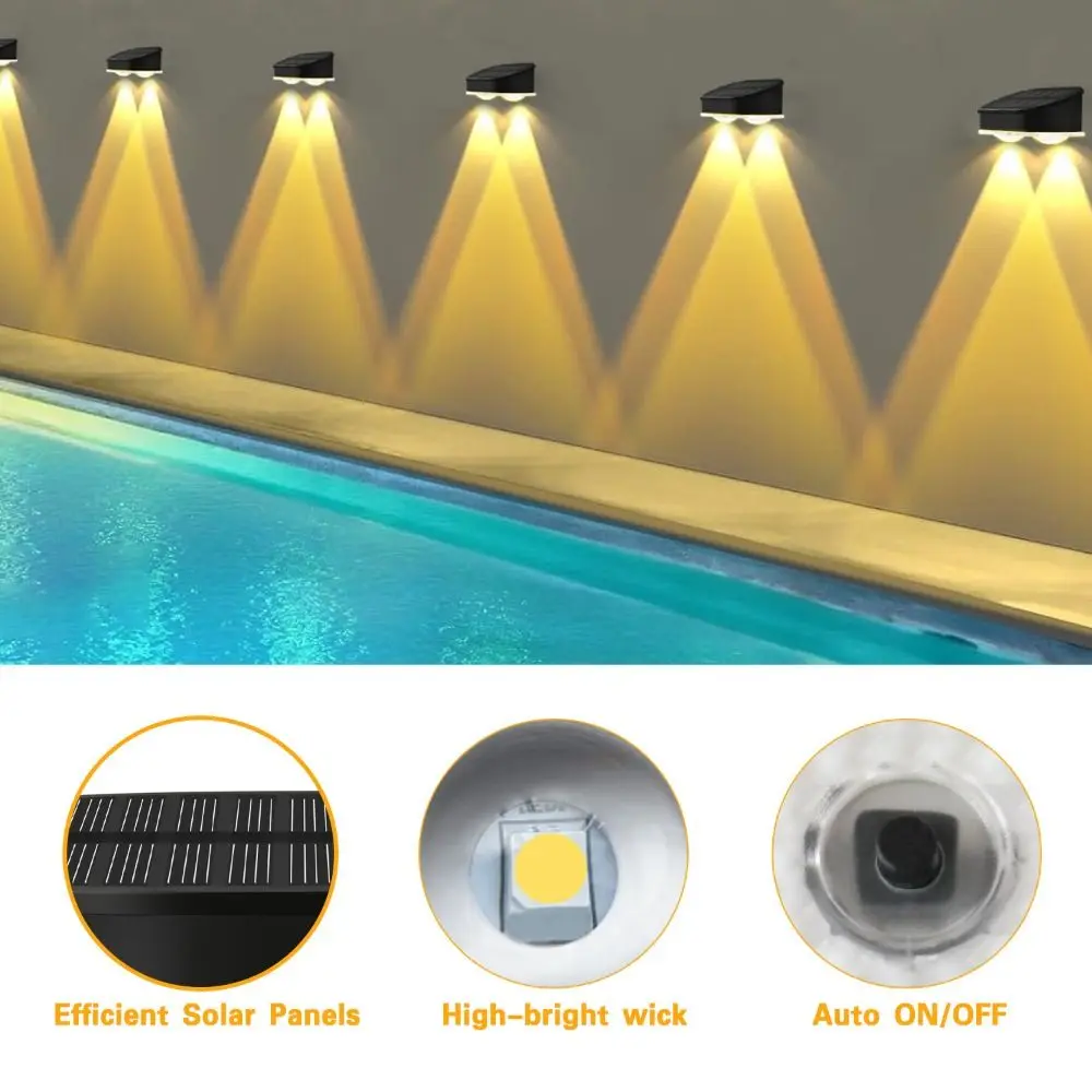 Waterproof Solar Wall Light Wall-Mounted Gradient Glow RGB Wall Light High-Efficiency Solar Panel Energy-Saving