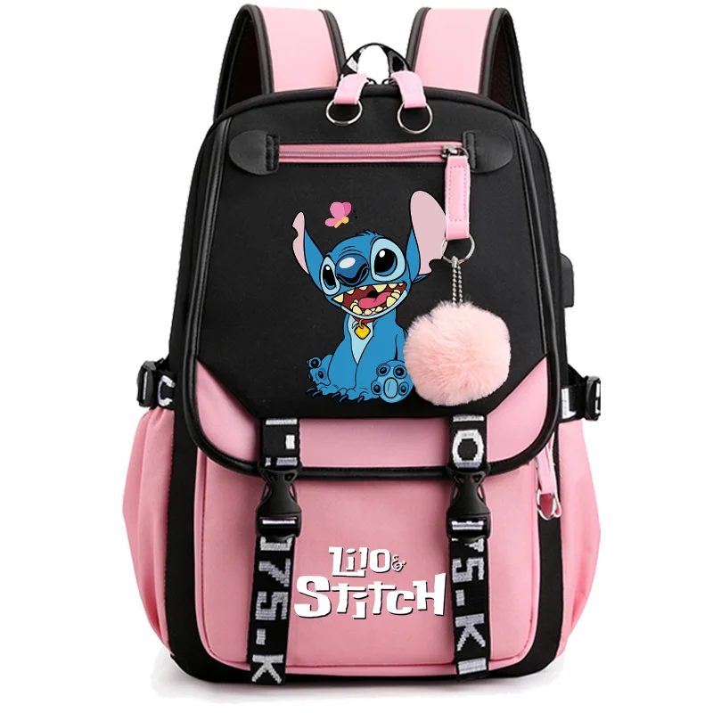 

Disney Lilo Stitch Backpack for Girl Boy Canvas Laptop Back To Schoolbag Rucksack for Women School Bag Teenager Bookbag Rucksack