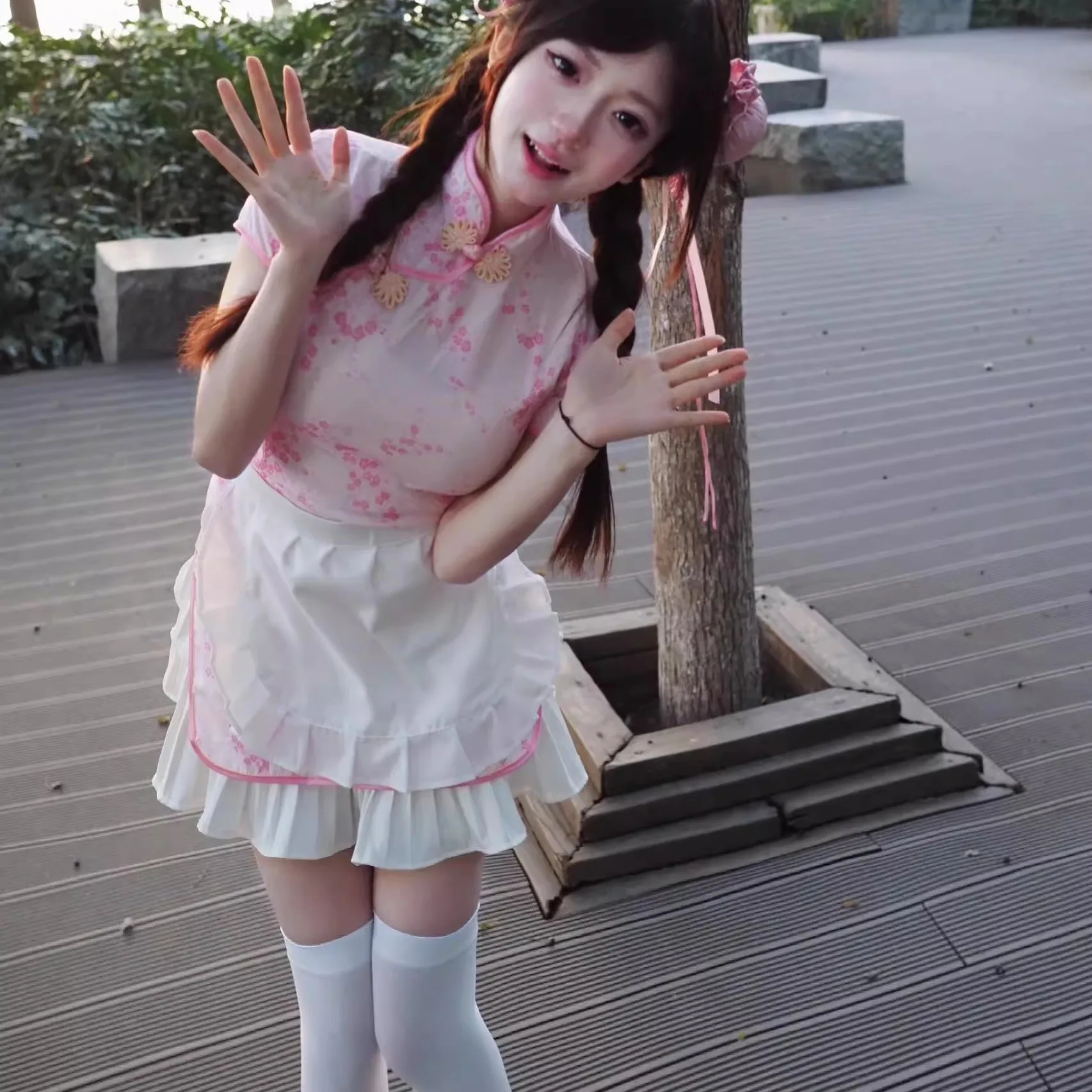 تنورة صينية جديدة من Sle Dr loween Cisas Cosplay orm تنورة خادمة ناعمة للفتيات ملابس يومية