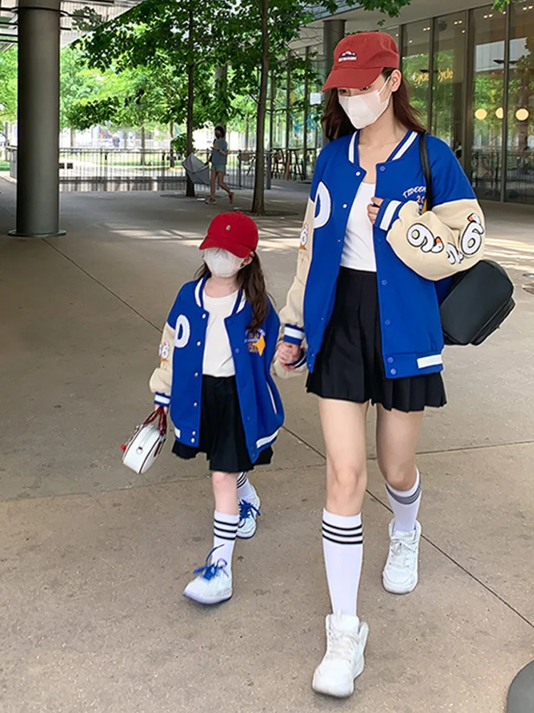 

Parent-child Autumn Clothing New Girls Korean Style Foreign Coat Mother-child Mother-daughter Autumn Casual Baseball Uniform