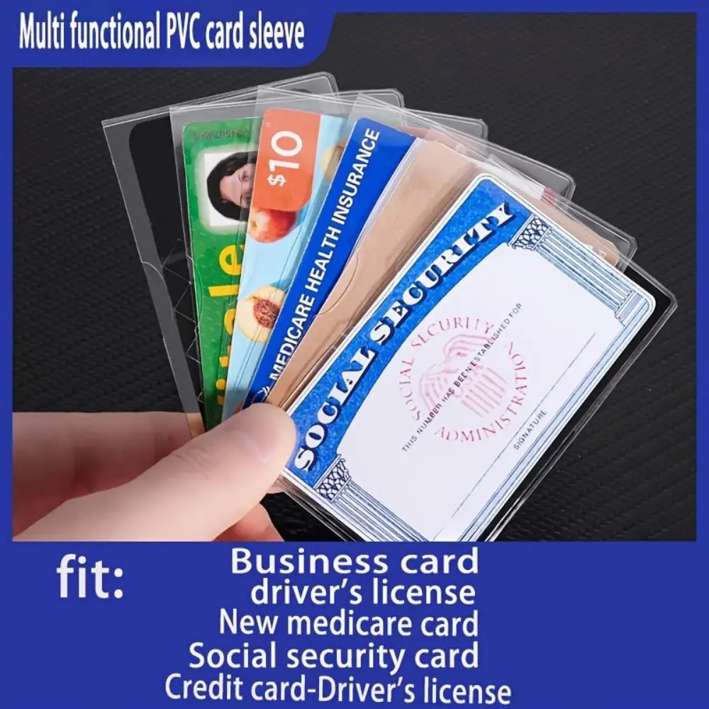 20 waterproof PVC card protective covers - soft and transparent, suitable for social security