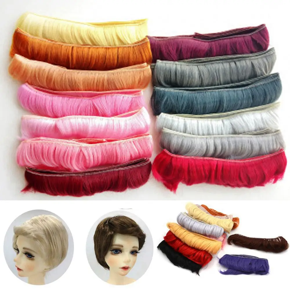 100*5cm Doll Wigs Fringe Doll Hair Black Blown Khaki DIY Wigs For 1/3 1/6 1/12 Handmade Doll Accessories