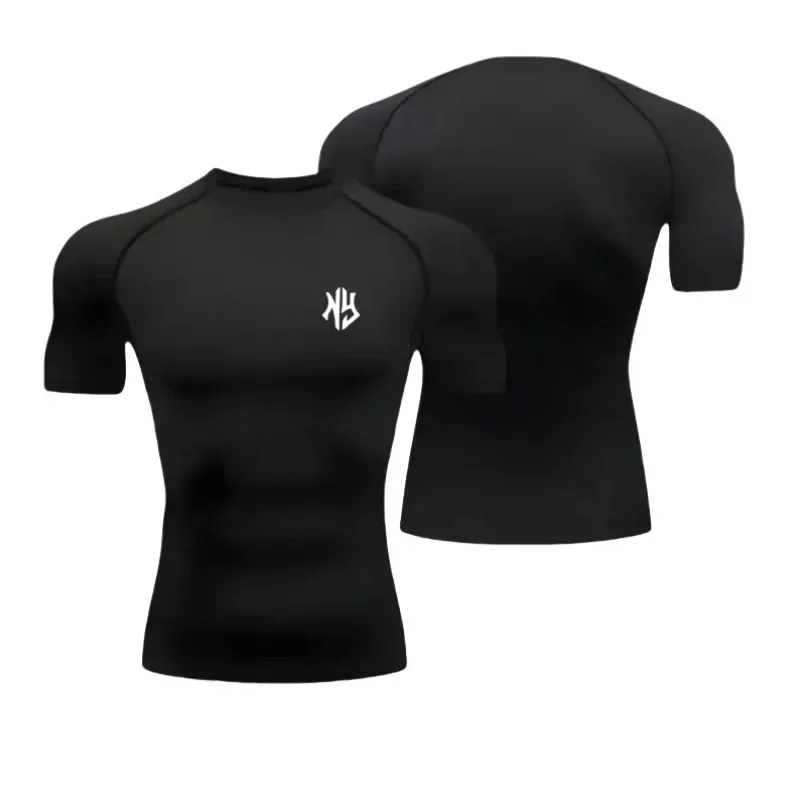 Men'S Compression Shirt, Fitness Sports Running Tight T-Shirt, Sports Exercise Quick Drying Top Summer Essential Sports Shirt