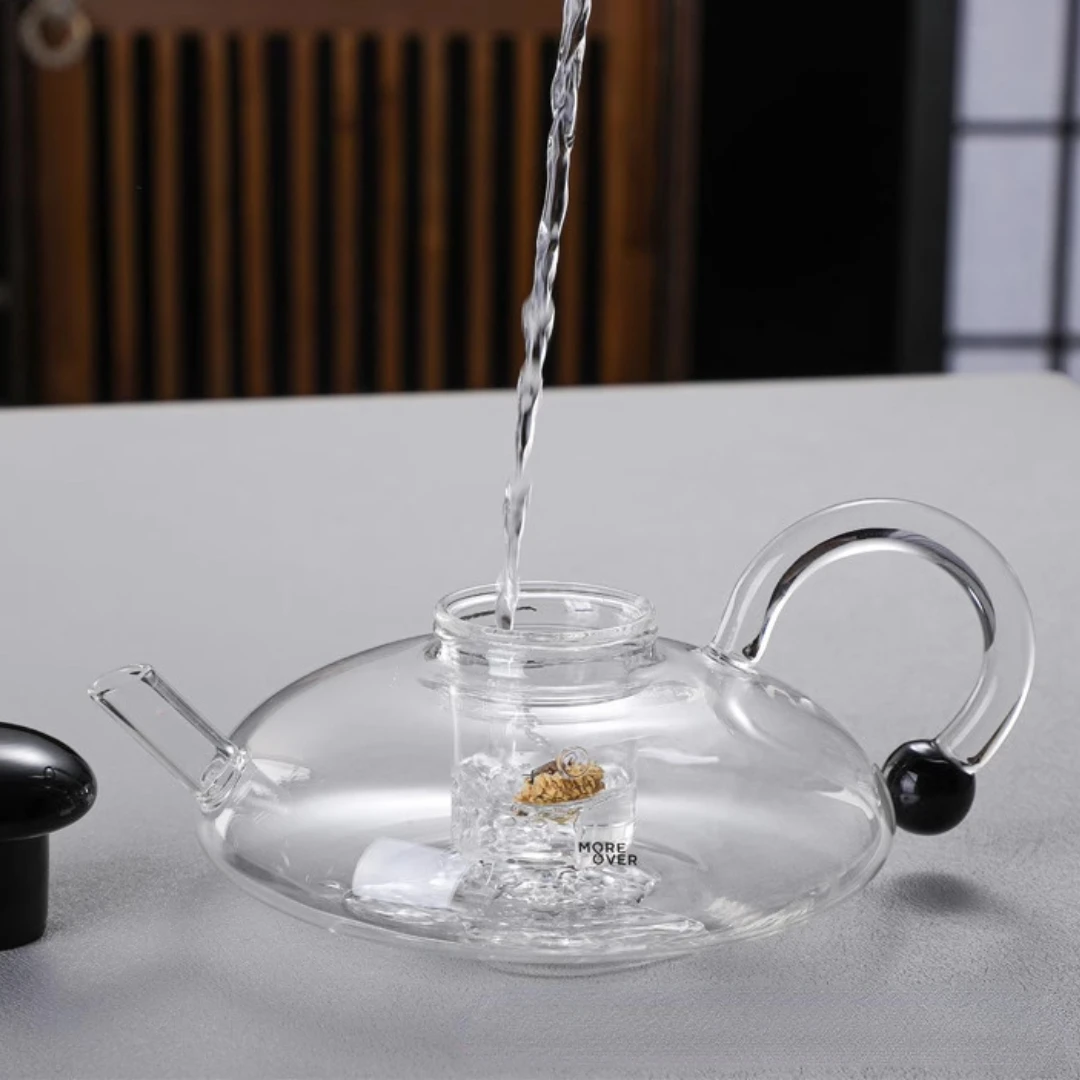 Glass Teapot With Removable Tea Infuser Microwave Coffee Pot Clear Blooming Loose Leaf Teas,Heatproof Borosilicate Coffee Maker