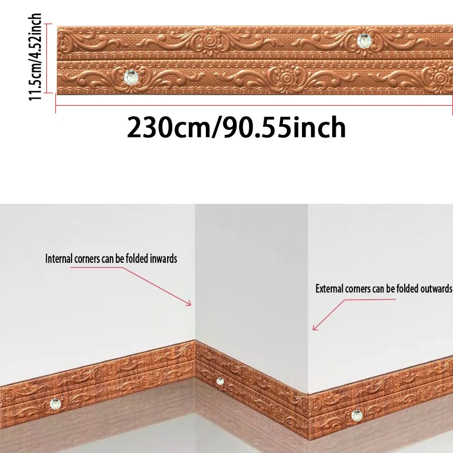 Jtengsys الأحجار الكريمة النقش خلفية الحدود الخصر المعتاد الجدار ملصق الجدار الديكور خط التفاف الإطار #2