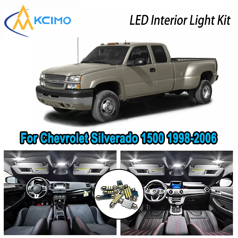 

High-Quality LED Interior Kit for Chevrolet Silverado 1500 2500 1998-2006 Premium Error-Free Dome Map Trunk Automotive Lamps
