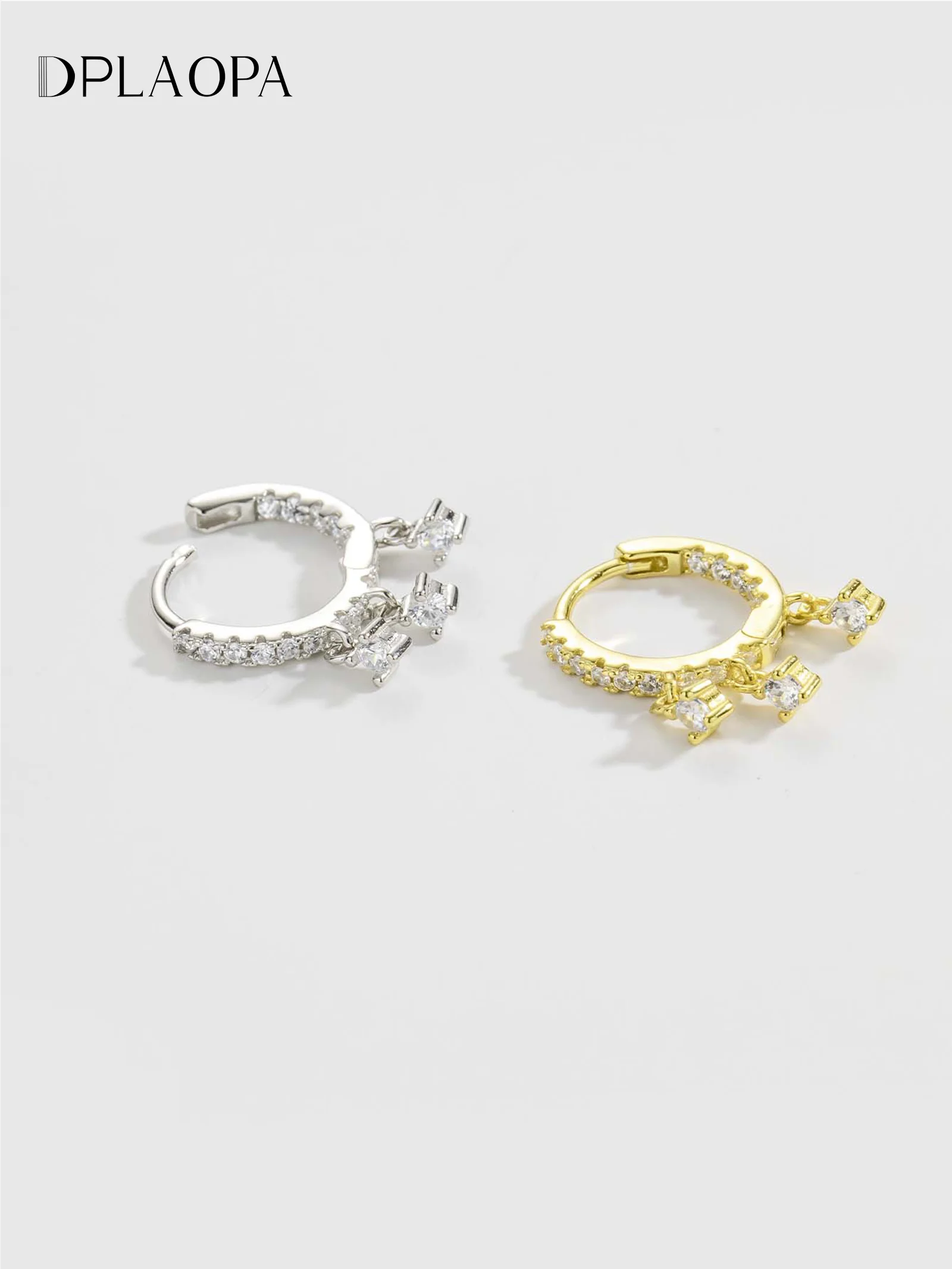 

Серьги-кольца DPLAOPA из стерлингового серебра 925 пробы с прозрачным цирконом, 1 шт., роскошные, в стиле рок-панк, изысканные ювелирные изделия для свадьбы и вечеринок, с кристаллами