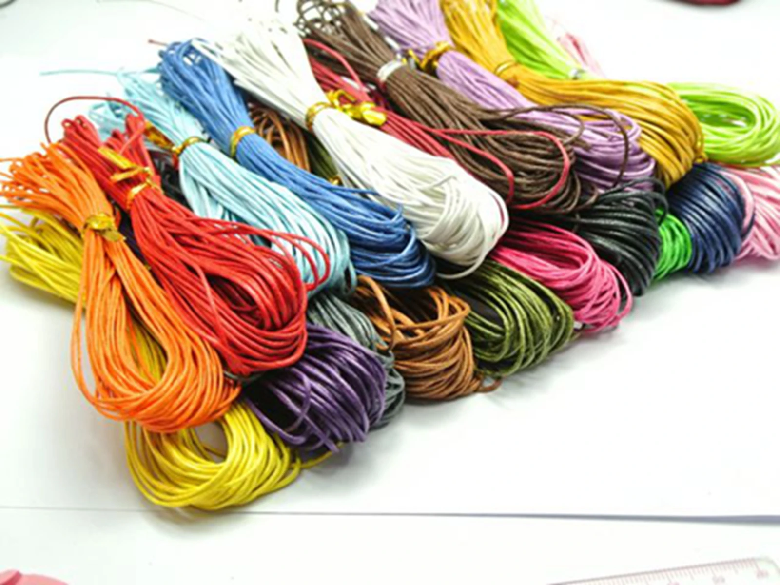 100 Meters Waxed Cotton Beading Cord 1mm for Bracelet String Color Choice