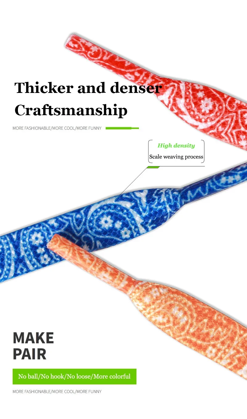 Cashew-Blumen-Schnürsenkel, flache Schnürsenkel für Sneaker, kreative, farbenfrohe Schnürsenkel mit Farbverlauf für Herren- und Damenschuhe, Accessoires, 1 Paar. – Detail 6