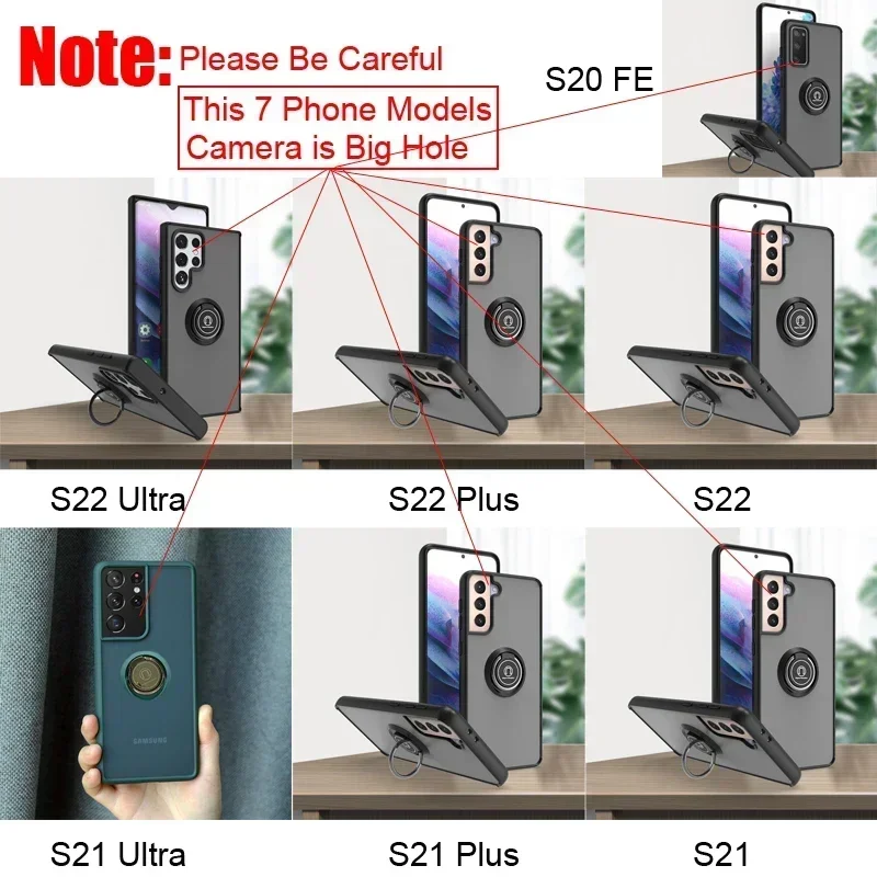 Magnetic Ring Matte Case For Samsung Galaxy S24 S23 S22 S21 S20  S10 S9 S8 Plus FE Note 8 9 10 20 Lite Plus Ultra Cover image 3