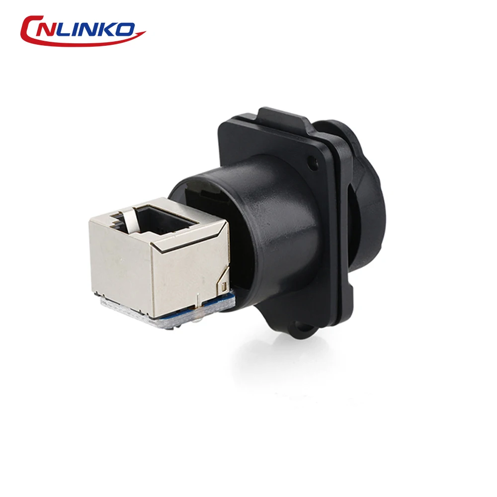 CNLINKO LP16 Waterproof Circular RJ45 Connector 8P8C Male/Female Panel Mount, PBT Push-Pull for Industrial Automation & Marine