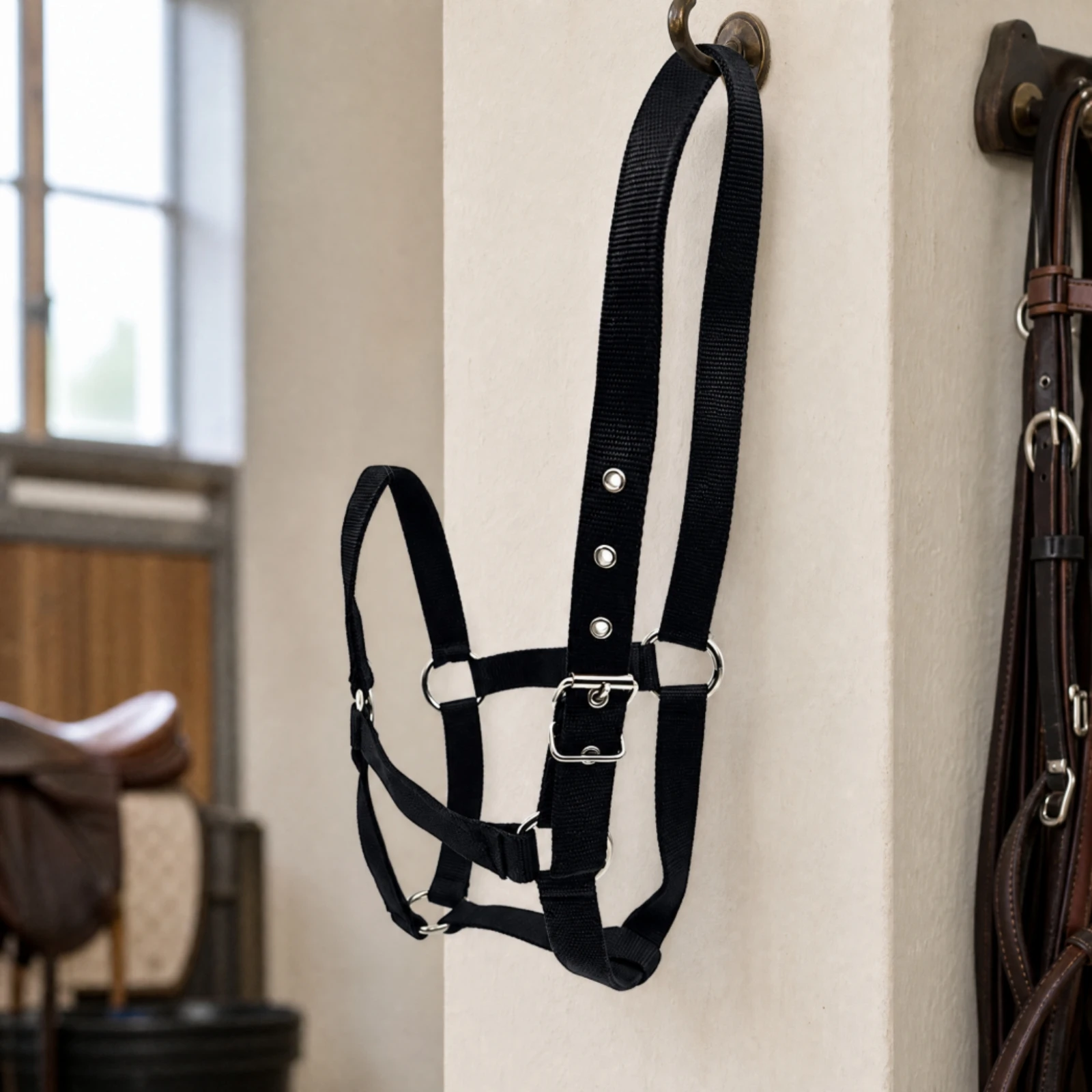 Adjustable Horse Halter with Buckle Long-Lasting Nylon Horse Halter Equestrian Headgear Practical Lightweight for Riders