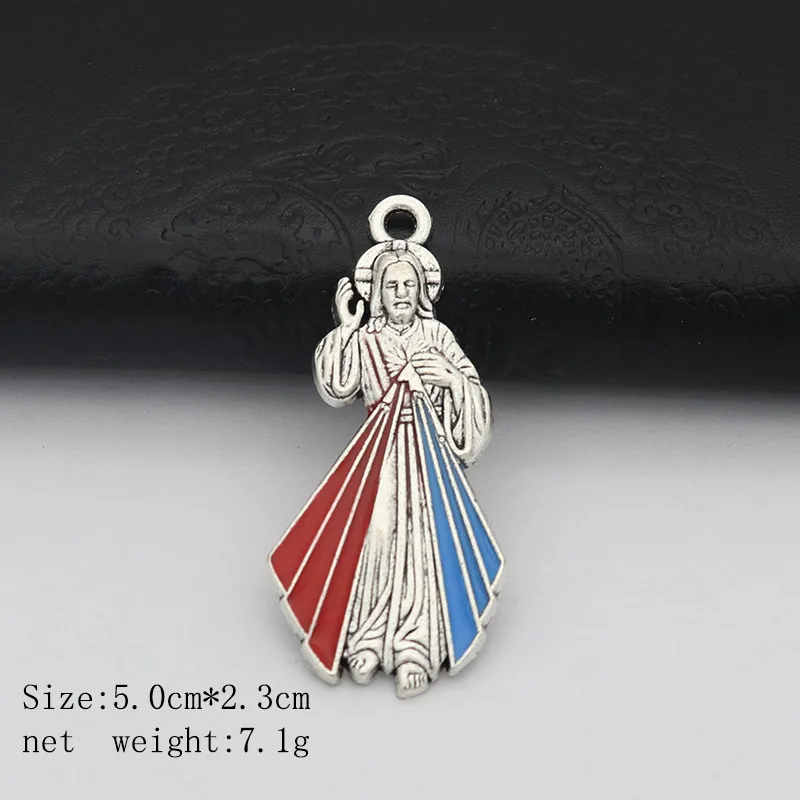 Catholic Christian Jesus Retro Mercy Father Enamel Craft Jewelry Necklace Pendant Keychain Pendant Key Chain Wholesale