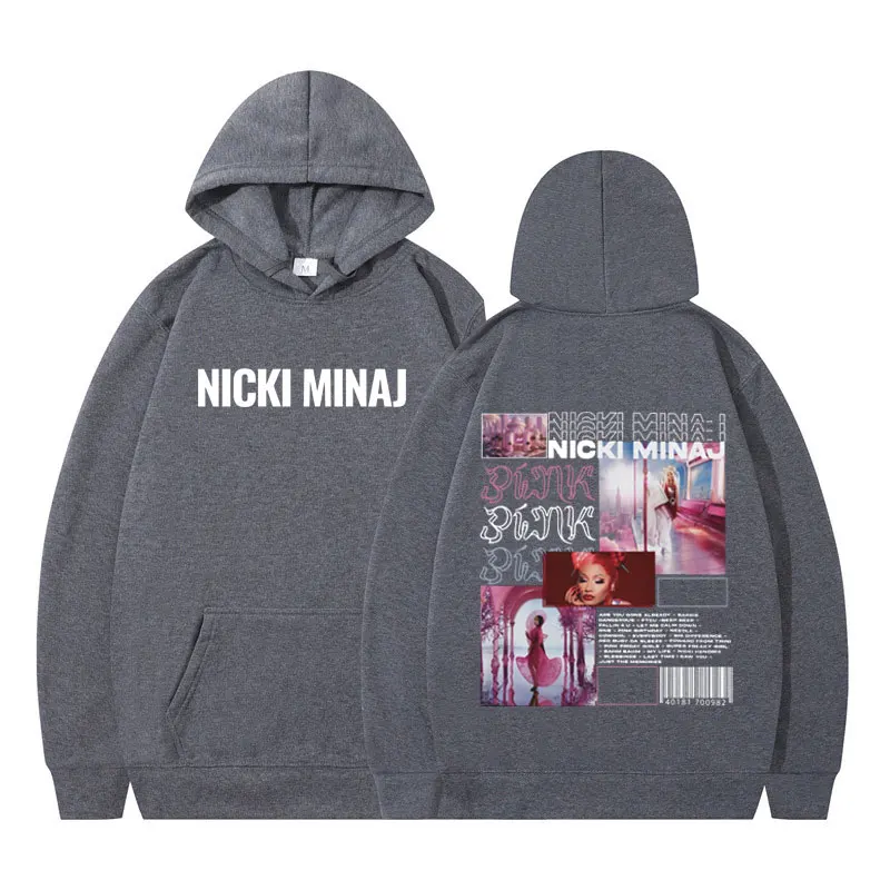 مغني الراب نيكي ميناج الوردي الجمعة 2 ألبوم الموسيقى خمر الجرافيك هوديي الرجال النساء بلوزات الموضة الصوف البلوفرات غير رسمية القمم #2