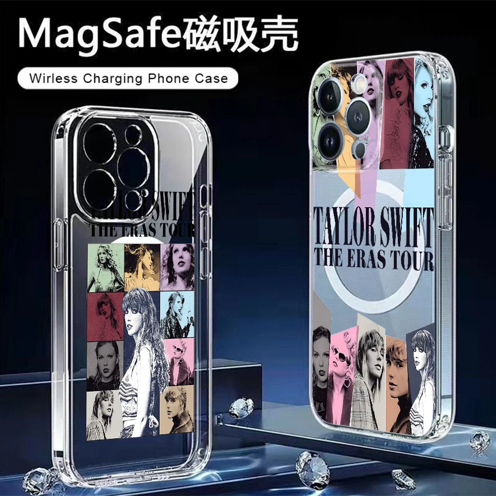 Горячая новинка: Магнитный чехол S-Swifts T-Taylors для MagSafe для iPhone 17 Air, 16, 15, 14 Plus, 13, 12, 11 Pro Max, X, Xs, XR, SE – Прозрачная накладка