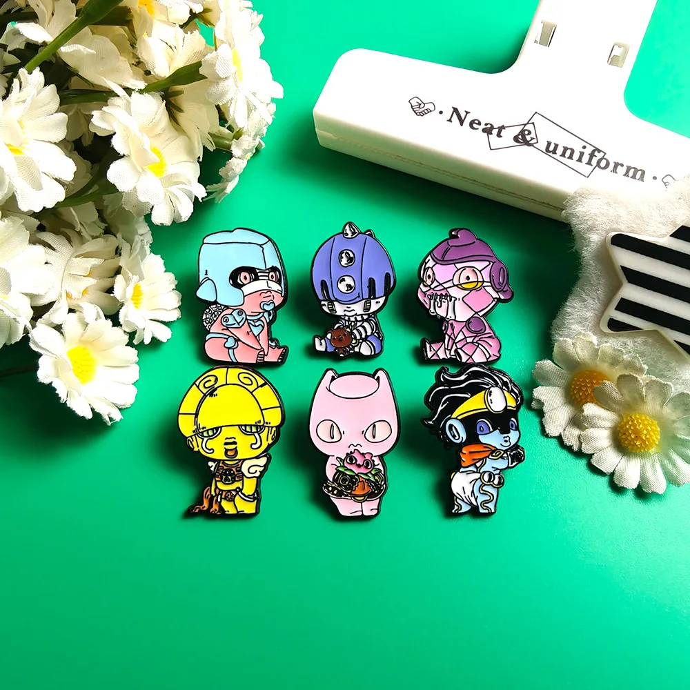 Anime Jojos Bizarre Adventure Button Pins Gifts Exquisite Cartoon Badge Round Creative Brooches for Backpack Jewelry