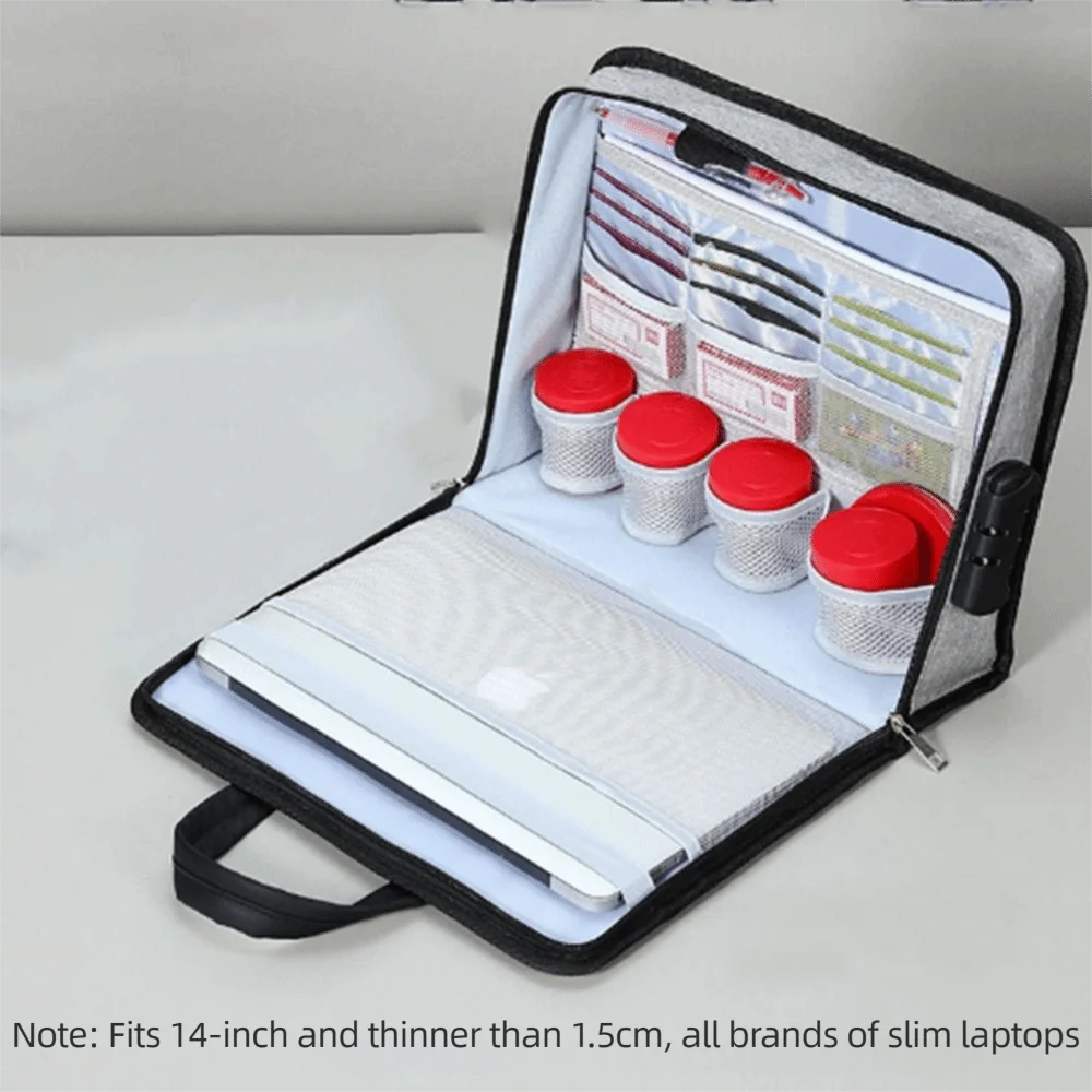 حقيبة أمتعة السفر المحمولة ذات سعة كبيرة وسحاب للإغلاق A4 مجلد ملفات المستندات عملي مع مقبض حقيبة دفتر الملاحظات