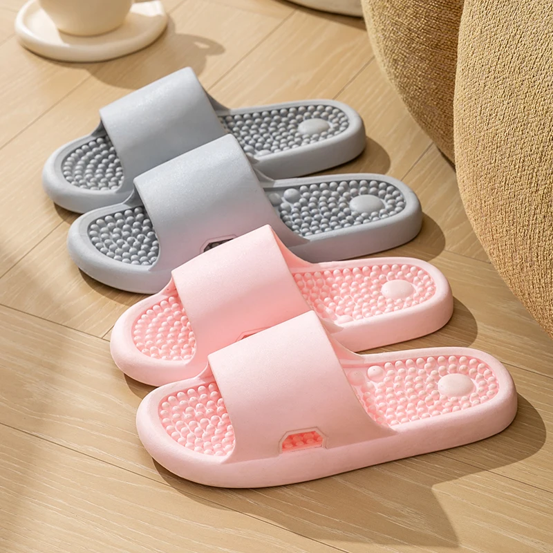 New Summer Concise Versatile Couple Sandals Non-slip Bathroom Indoor Slides Men Women Massage Slippers Ladies\' Home Flip Flops